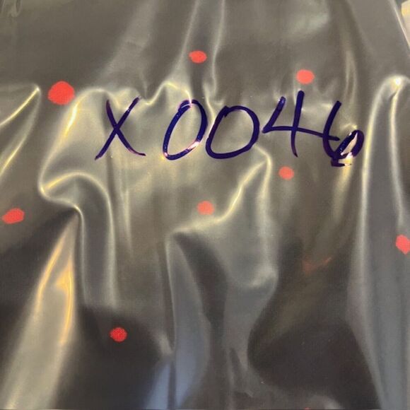 Elodie Navy Midi Skirt with Red Dots Flowy Breezy Side Zip Size Small - Picture 11 of 11